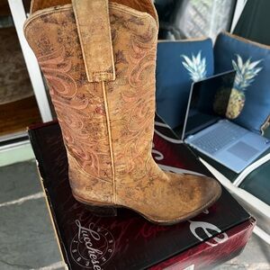 Lucchese Brown Floral Boots Laurelie Size 10 Gorgeous
